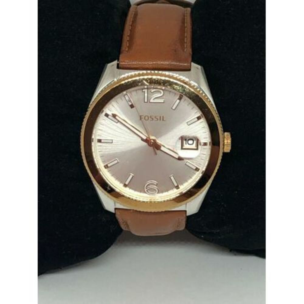 Fossil ES3827 Women's Brown Leather Analog Dial Quartz Genuine Wrist Watch Bb955